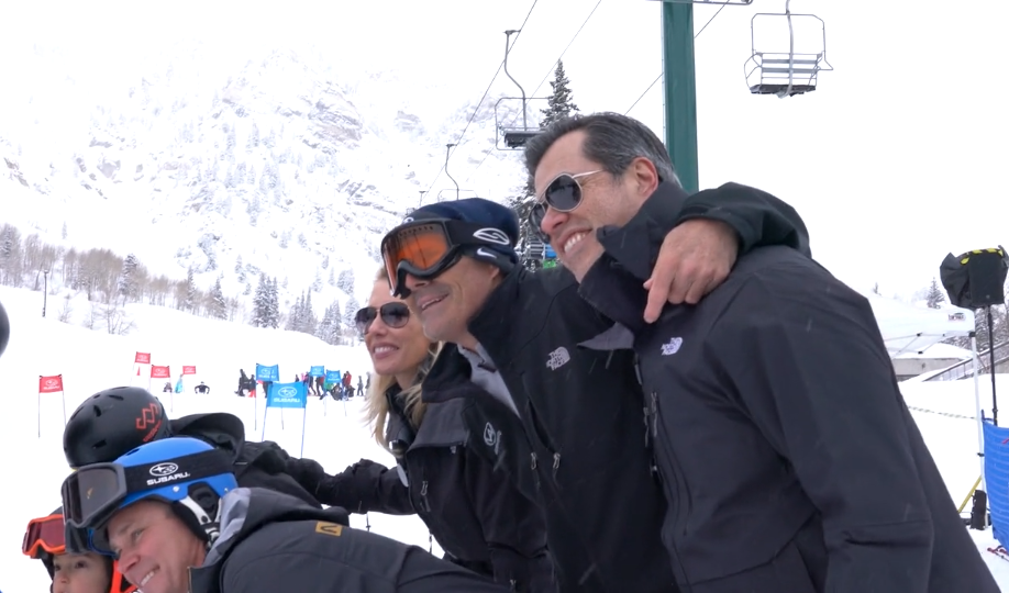 Group of people on ski slope